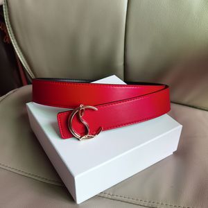 Belts Black belt red bottom reversible man Laboutin designer waistband width 3.8cm size 100cm-125cm fashion buckle for woman leather belts with custom wholesale