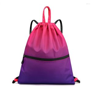 Outdoor Bags Fitness Bag Gradient Transition Color Bundle Mouth Large Capacity Backpack Sports Leisure Drawstring Shoulder