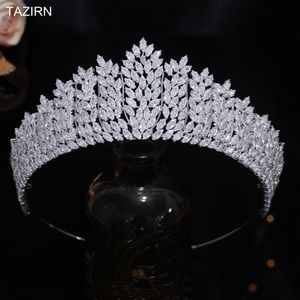 Wedding Hair Jewelry TAZIRN Princess Tiaras and Crowns for Women 5A Cubic Zirconia Bridal Bridesmaid Headwear Girls Prom CZ Accessories 230815