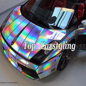 Holografisk laser krom silver iriserande vinyl wrap bilfilm luftbubbla grafik omslag folie storlek 1 52x20m roll 5x67ft265m