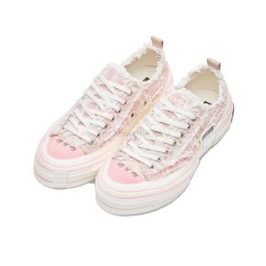 xvessels/vessel Shoes VannessWuの同じ小さな香りピンクと白のチェッカー色のアウトソールは魅力的です