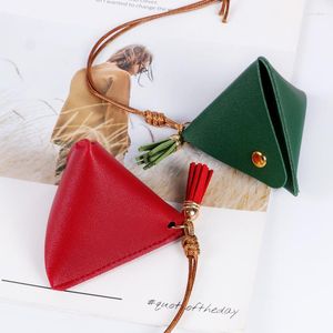 Storage Bags Triangle Coin Purse Portable Change Bag Dragon Boat Festival Zongzi Wallet PU Leather Card