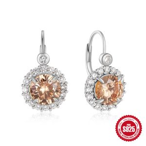 Luxury S925 sterling silver Gemstone Clip-on Earrings AAAAA cubic Zirconia Women earrings jewelry for valentines wedding party