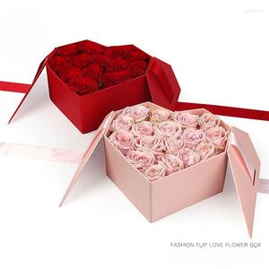 Geschenkverpackung Mode Flip Love Flower Box Feste Farbe mit mehreren Optionen Süßes und frisches Arrangement leer