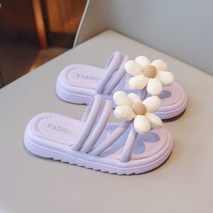 Slipper Indoor and Outdoor Shoes Fashion Cute Girls' Summer Slippers Large Children's Slippers Soft Soles Kids NON-SLIP Flower Slippers