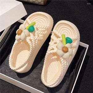 Söta sommarkvinnor 2024 Flower Sandals Fashion Platform Beach Ladies Shoes Outdoor bekväma icke-halkstuden 30