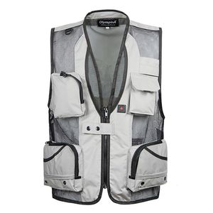 Männer Westen Sommer Dünne Mesh Weste Für Männer XL 5XL Casual P ographer Arbeit Oberbekleidung Varsity Multi Tasche Weste männlichen Ärmellose Jacke 230815