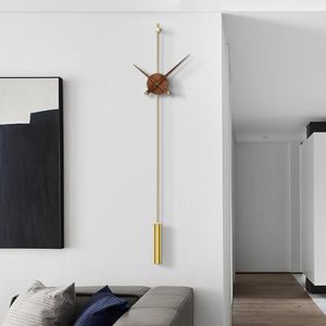 Wall Clocks Luxury Living Room Clock Decor Wood Gold Unique Art Modern Design Silent Aesthetics Reloj Pared