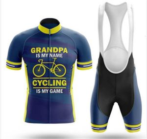 Cykeltröja sätter Cycling Jersey Custom Morfar Sloth Set Retro Mens Summer Bicycle Clothing Shirts Suit Bicycle Bib Shorts Mtb Ropa Maillot 230815