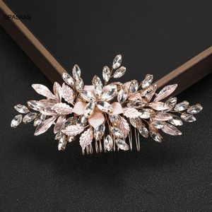 Hochzeitshaarschmuck Roségoldenes Haar Kamm Hochzeit Haarzubehör für Frauen florale Haarnadel Braut Diadry Kopfschmuck Schmuck Abschlussball Kopfschmuck 230815