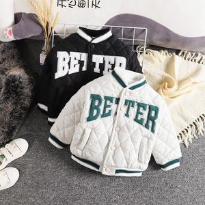 Jackets Boys Boys outerwear winter winter winder winder baby kids를위한 두꺼운 야구 유니폼 재킷 따뜻한 코트 의류 유아용 의상 6y 230816