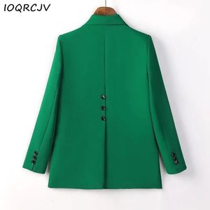 Feminino ternos blazers verde blazer casaco formal fêmea de manga longa de botão único Office Work Work Wear 230815