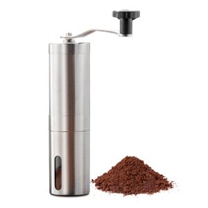 Yuexuan manuell kaffekvarn, bärbar rostfritt stål burr kaffebönkvarn, resor, camping, kökskontor, liten hand kaffekvarn manual
