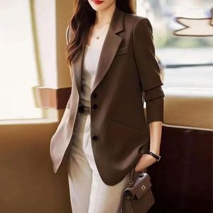 Ternos femininos Blazer Women Coat Spring Autumn 2023 Fashion coreano Blazers Blazers Casual Casual Office Ladies Tops F8