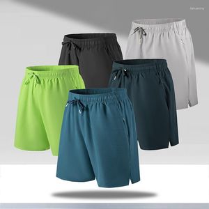 Running Shorts Men Casual Black Ice Silk Beach Outdoor Opering Pants Quick-Torking Jogging Bodybuilding Sportwear