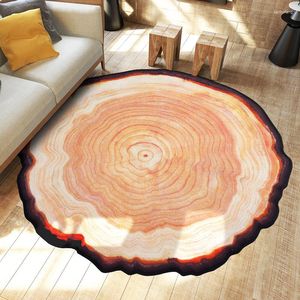 Teppiche 80 80 cm Ancient Tree Ring Teppich Polyester Tür Matte Runde Teppiche für Wohnzimmer Schlafzimmer Hometapete Alfombras
