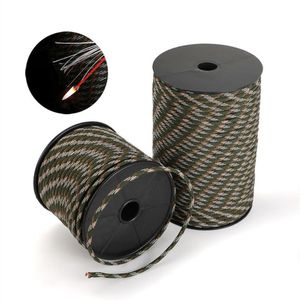 Açık Gadgets 12 Strand 650 Askeri 4mm Paracord Kamp Hayatta Kalma EDC 9x Paraşüt Çekirdekleri 1x Balıkçılık Hattı Bakır Tel Ateşi 230815