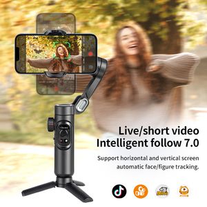 Estabilizadores Inteligente AI Rastreando 3axis handheld Gimbal dobrável smartphone de smartphone Cellphone Record Vlog PTZ Stabilizer para telefone 230816