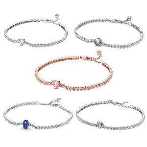 Mode glänsande tennisarmband 5 stilar charms armband rosguld glittrande hjärta prydnad diy tillbehör smycken