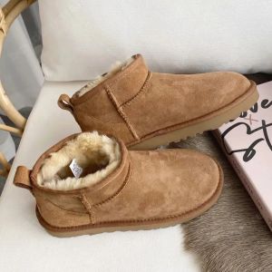 Kvinnor Australien stövlar Tazz Tasman Designer Classic Ultra Mini Platform Boot Slippers Fashion Luxury Ladies Water Warm Päls Sheepskin Wool Suede Snow Bootie