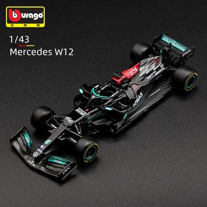 Aircraft Modle Bburago 1 43 W12 E Performance AMG Racing Model Simulation Car Alloy Toy Collection Gift Hamilton 230818