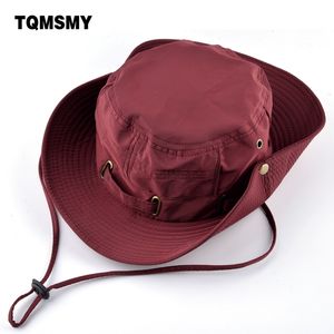 Weitkrempeln Hats Bucket Hats Tqmsmy Verstellbare Hüte für Frauen Beach Caps Schnellrocknen Männer Eimer Hut Unisex Sommer Panama Bone Girls Anti-UV-Fischungen Cap 230816