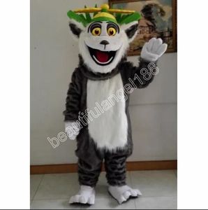 Madagascar mascote fantasia de desenho animado traje de traje de halloween festas de carnaval de carnaval de carnaval vestido de fantasia para homens mulheres