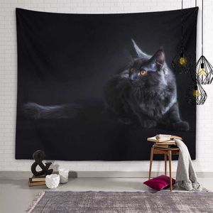 Tapestries Cute Funny Cat Tapestry Animal Wall Art Decoration Tapestry Children's Room Living Room Bedroom Dormitory Room Home Decoration