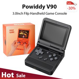 Giocatori di giochi portatili Powkiddy V90 3 0inch IPS Schermo console video retrò open source PS1 Mini Handhell ​​64G 15000Games 230816