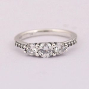 Кластерные кольца Сказочное блестящее кольцо для женщин Подлинное S925 Серебряная серебряная леди ювелирные изделия для девочки подарка на день рождения подарок Cz Cz