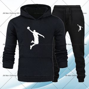 Mens Tracksuits Autumn Winter Hoodie SweatshirtSweatpants 2 Pieces Set Tracksuit Sport Sours Male Fashion Print Sportwear Streetwear 230815