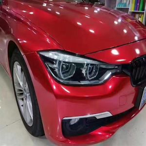 Glossy Candy Blood Red Car Wrap Vinyl Film With Air Release Canyd Red Gloss Shiny Wrap Foil Sticker som täcker ark Storlek 1 52 20M275G