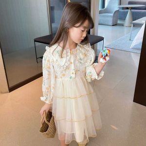 Mädchenkleider Mädchen Chiffonkleid Frühlingskleid Kinder Neues süßes Prinzessinnenkleid Baby Foreigner Langarmrock