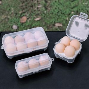 Storage Bottles 2/4/6 Grids Transparent Anti-fall Shockproof Portable Egg Snap-on Outdoor Eggs Container Case For Camping