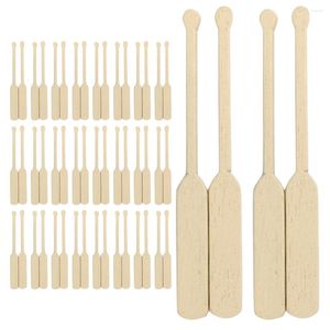 Garden Decorations 24 Pairs Beach Micro Landscape Paddles Miniature Ornament Miniture Children Toys Landscaping Kit Wooden