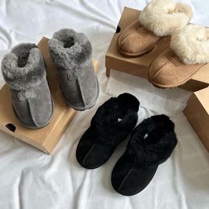 Coquette Designer Tasman Slippers Chestnut Fur Slides Sheepskin Shearling Tazz Mules Women Men Ultra Mini Platform Boots Suede Fall Winter size 35-44