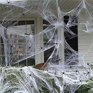 Symulacja Black Spider Trudna zabawka Haunted House Spider Web Bar Dekoracje dla dzieci Halloween Decor Fałszywe pająki