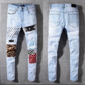 Designer män lila kvinnor man amirs smal fit denim brev tryck byxor mode utomhus herr streetwear kläder stora storlek byxor jeans