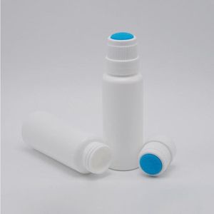 30g 50ml Aplicador de esponja de plástico Garrafas HDPE Rolo branco vazio no tubo de garrafa com cabeça de esponja azul EPMSU