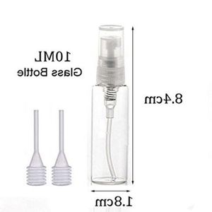 ガラスクリア10ml 1/3オンスアトマイザーバイアルボトルスプレー補充可能な香水空の細かいミストサンプルボトルフリー転送ピペット旅行rpfvb