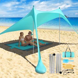 Tents and Shelters Family Beach Awning 21M16M Ultralight Sun Shade Tent With Sandbag UPF50 UV Portable Canopy 230815