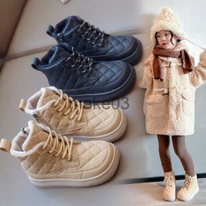 Boots Children's cotton boots 2023 winter British style plush lightweight fashion boots 215 years old Super Soft Comfortable Warm J230816