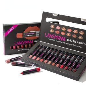 Lipstick Langmanni 12 Set Nonstick Cup Matte Makeup Korean Fashion Gifts for Women 230816
