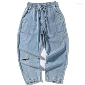 Men's Jeans Lacible Hip Hop Embroidered Washed Denim Pants Men Streetwear Harajuku Vintage Trousers Harem Man Looseaz4v