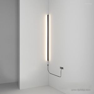 Vägglampor modern minimalistisk ledlampa inomhus enkla linje ljusarmaturer hembelysning dekor badrum sovrum sconces