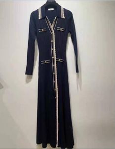 2023-sandro lång stickad tankklänning a-line kjol