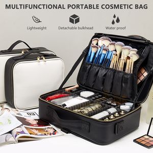 Kosmetiska väskor väska fodral arrangör skönhet makeup rese artist box makeup väska stor kosmetisk lagring kvinnlig verktyg professionell kapacitet 230815