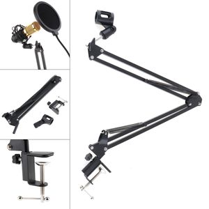 Flash Brackets Black NB35 Microphone Scissor Arm Stand Mic Clip Holder Desk with Alloy Base Clamp for KTV Studio Broadcast 230816