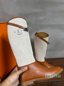 Atlama Uzun Bootsautumn ve Kış Stilleri Kadın Honer Şövalye Botları Tasarımcı Moda Deri Yüksek Kaliteli Klasikler Faustine Boots Boyut 35-42