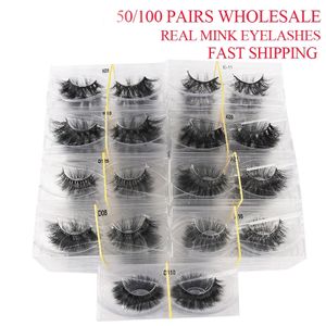 Cílios falsos 25 mm Lashes atacado 3050 pares 3d Mink Eye Handmade com bandeja sem caixa Naturalthick Longo maquiagem 230816